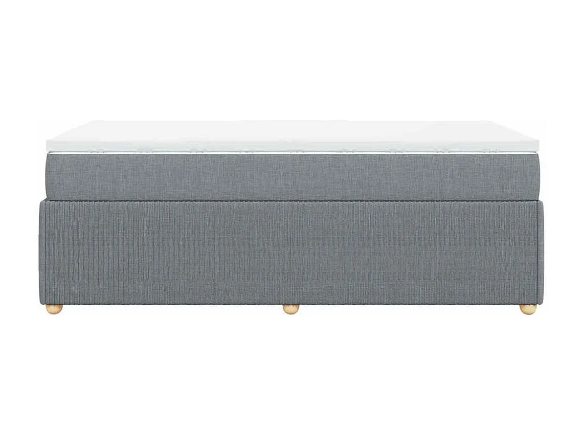 Boxspringbett mit Matratze Hellgrau 80x200 cm Stoff