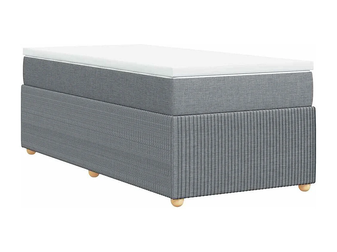 Boxspringbett mit Matratze Hellgrau 80x200 cm Stoff