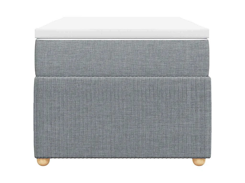 Cama box spring con colchón tela gris claro 80x200 cm