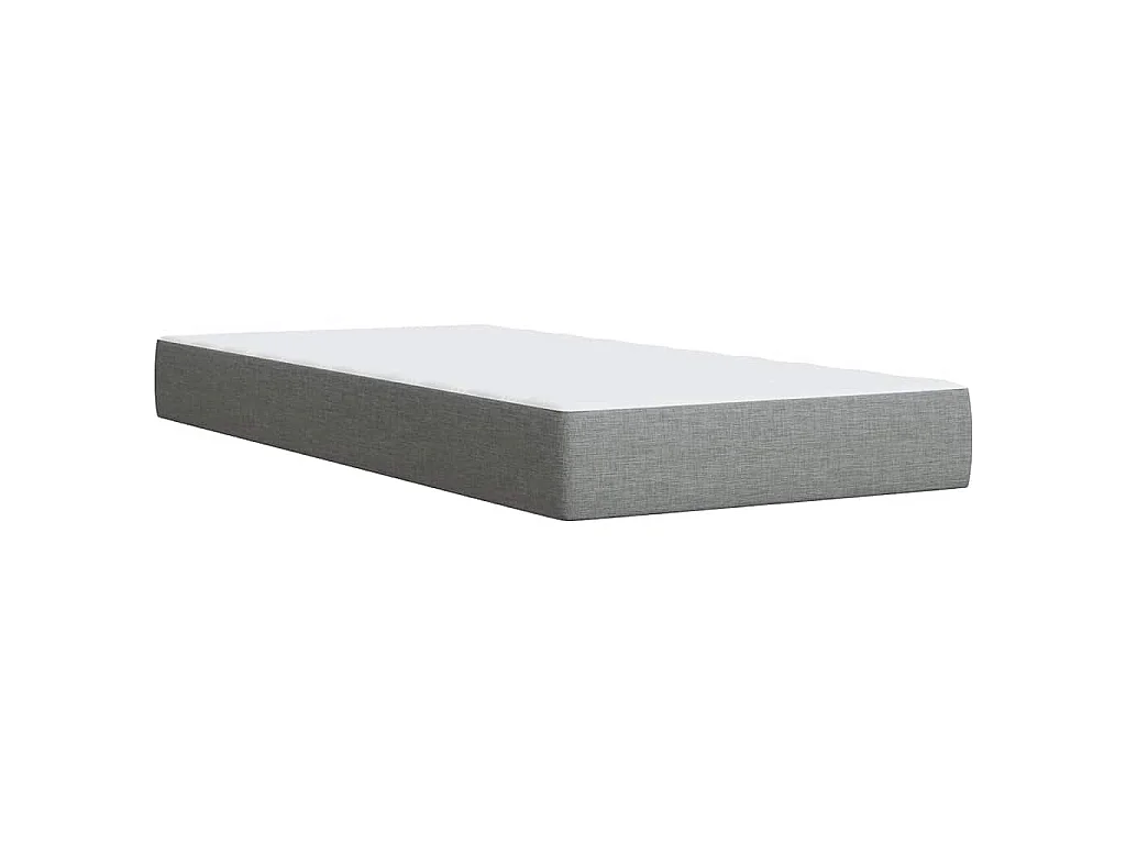 Cama box spring con colchón tela gris claro 80x200 cm