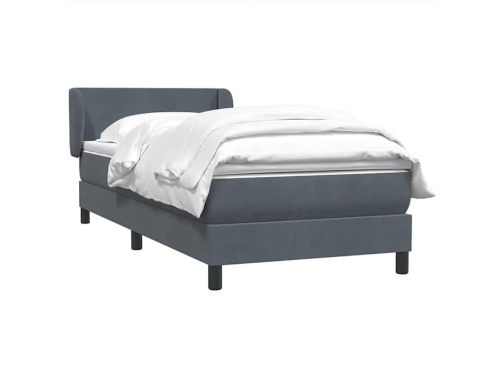 Boxspringbett mit Matratze Dunkelgrau 80x210 cm Samt