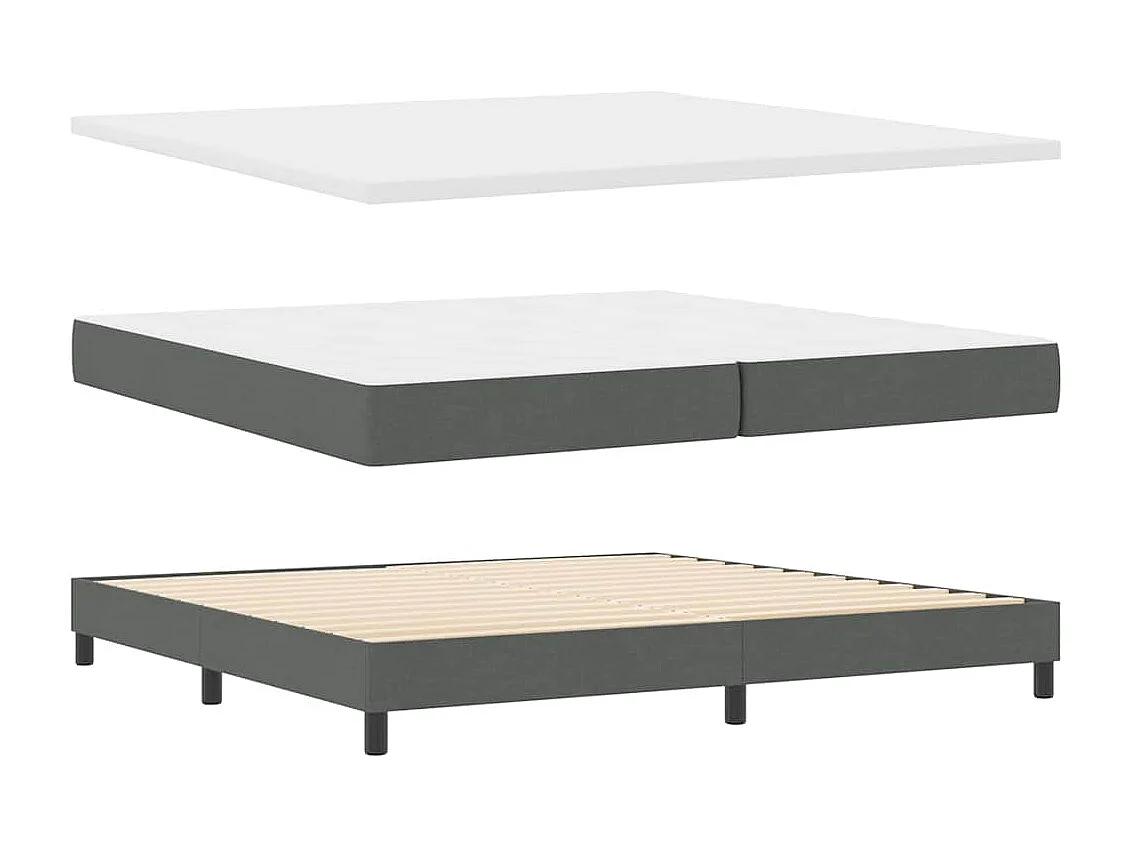 Cama box spring com colchão Cinzento escuro 200 x 200 cm
