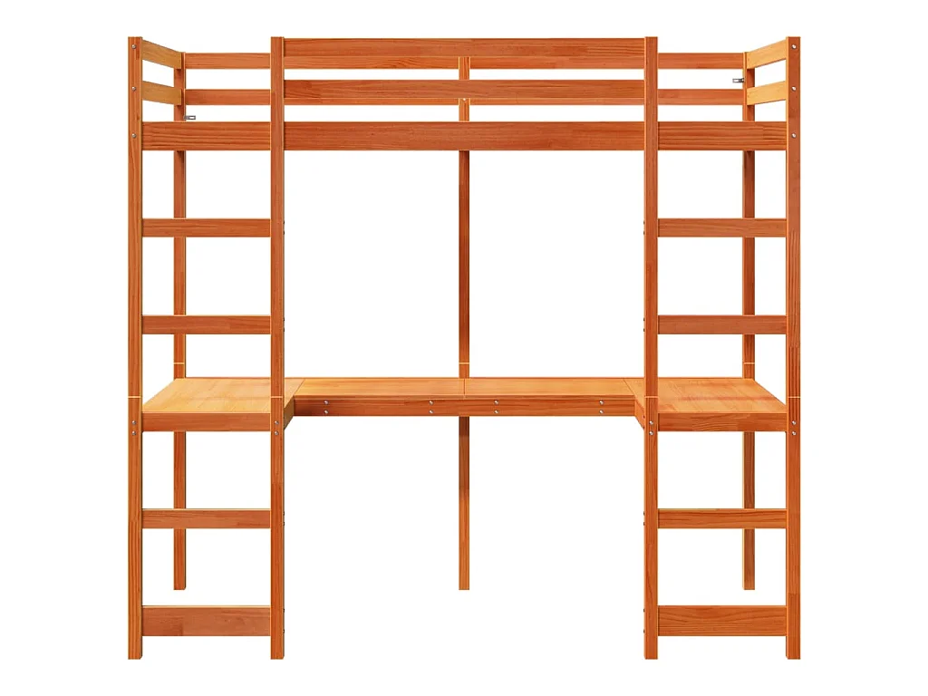 Hoogslaper zonder matras massief grenenhout wasbruin 75x190 cm