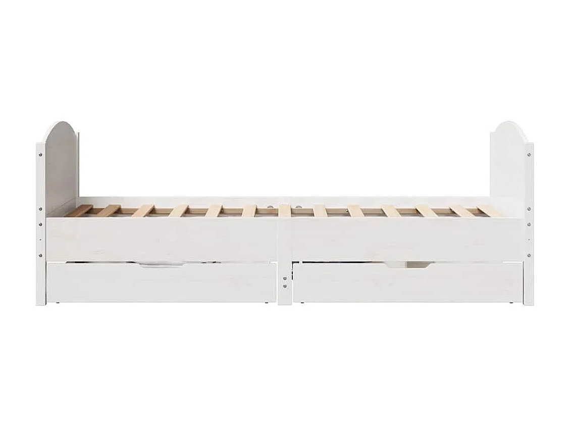 Bedframe zonder matras massief grenenhout wit 75x190 cm