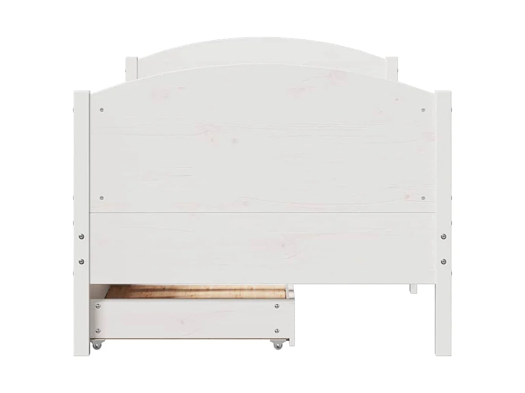 Bedframe zonder matras massief grenenhout wit 75x190 cm
