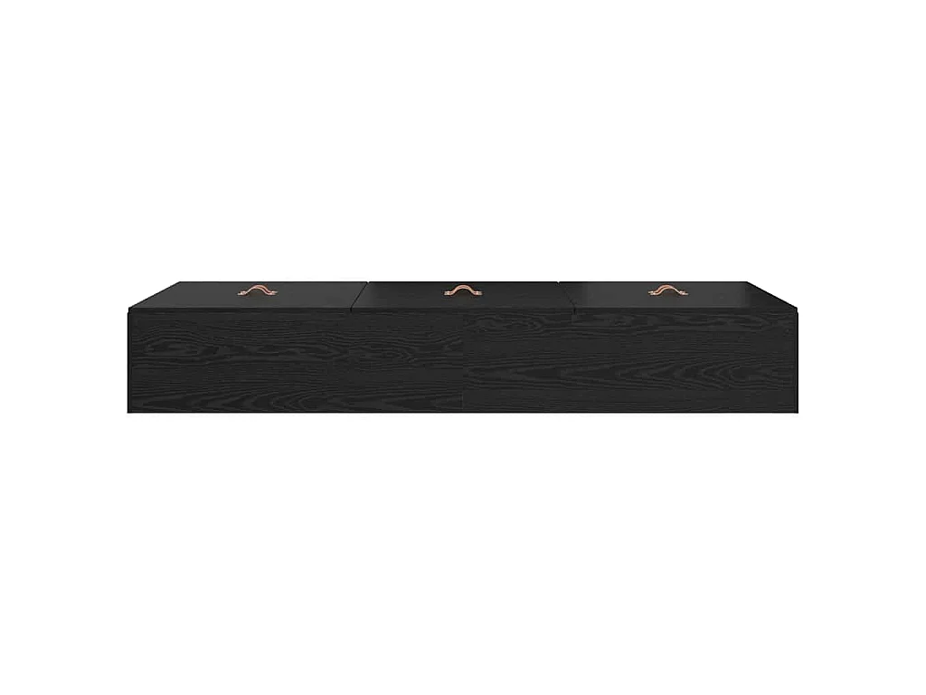 Cadre de lit avec rangement Chêne noir 70 x 190 cm