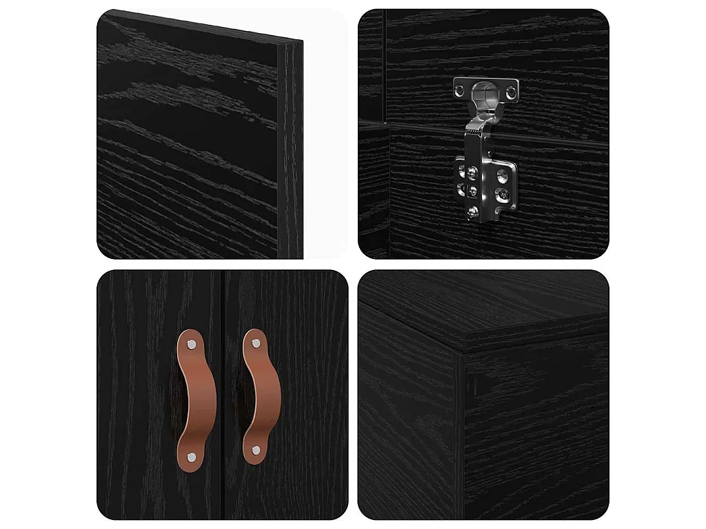 Cadre de lit avec rangement Chêne noir 70 x 190 cm