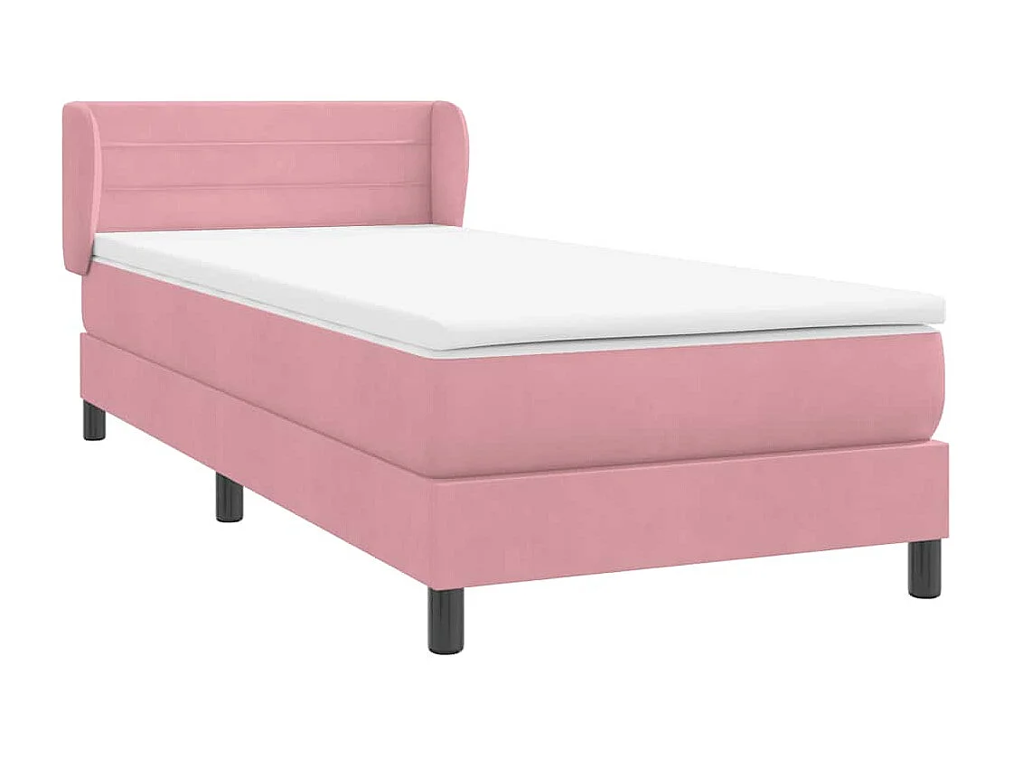 Boxspringbett mit Matratze Rosa 80x220 cm Samt