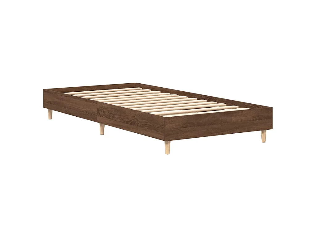 Cadre de lit sans matelas chêne marron 75x190cm bois ingénierie