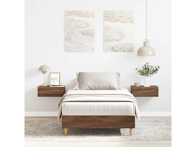 Estructura de cama sin colchón madera marrón roble 75x190 cm