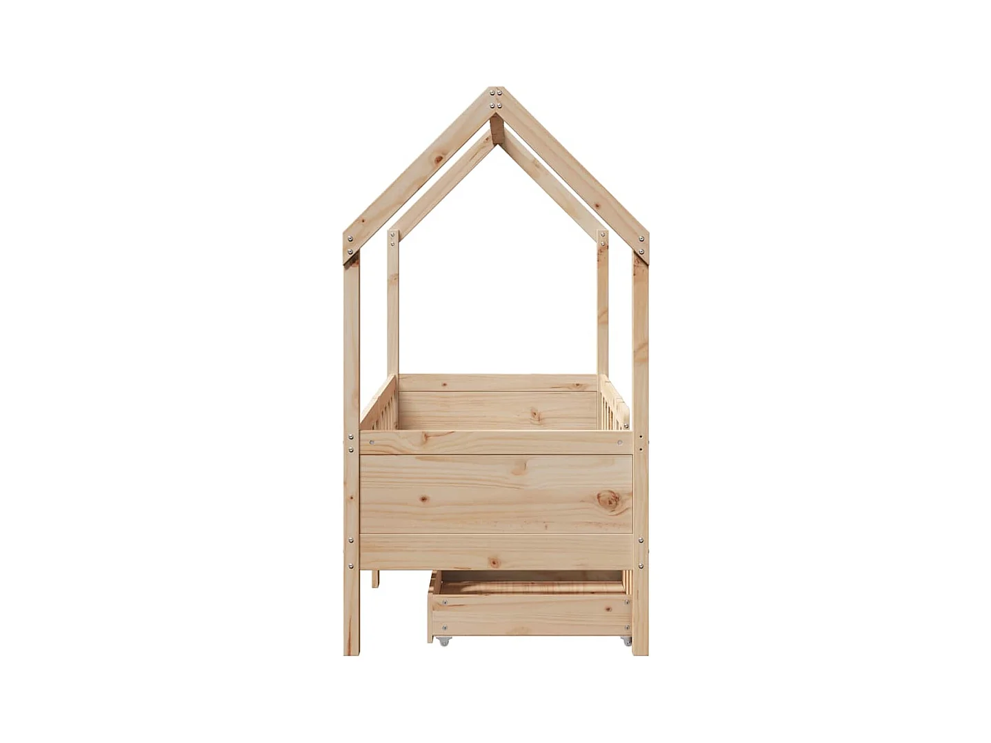 Giroletto per Bambini con Cassetti 80x170cm Legno Massello Pino