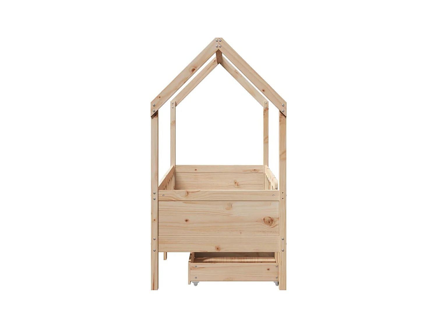 Giroletto per Bambini con Cassetti 80x170cm Legno Massello Pino
