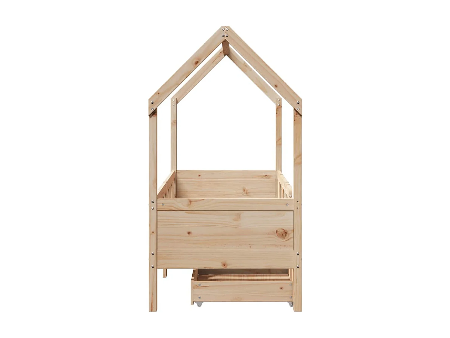 Giroletto per Bambini con Cassetti 80x170cm Legno Massello Pino