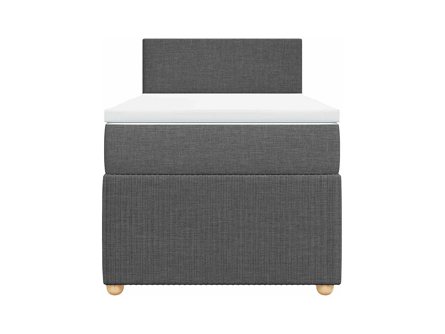 Sommier à lattes de lit avec matelas Gris foncé 80x200 cm Tissu