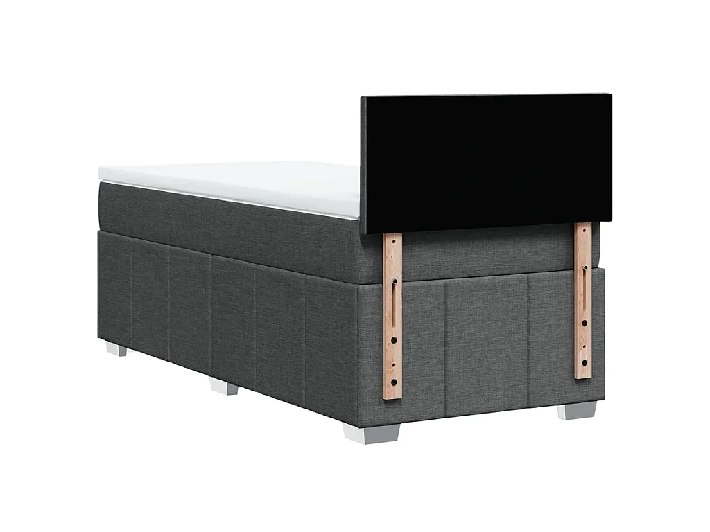 Boxspringbett mit Matratze Dunkelgrau 80x200 cm Stoff