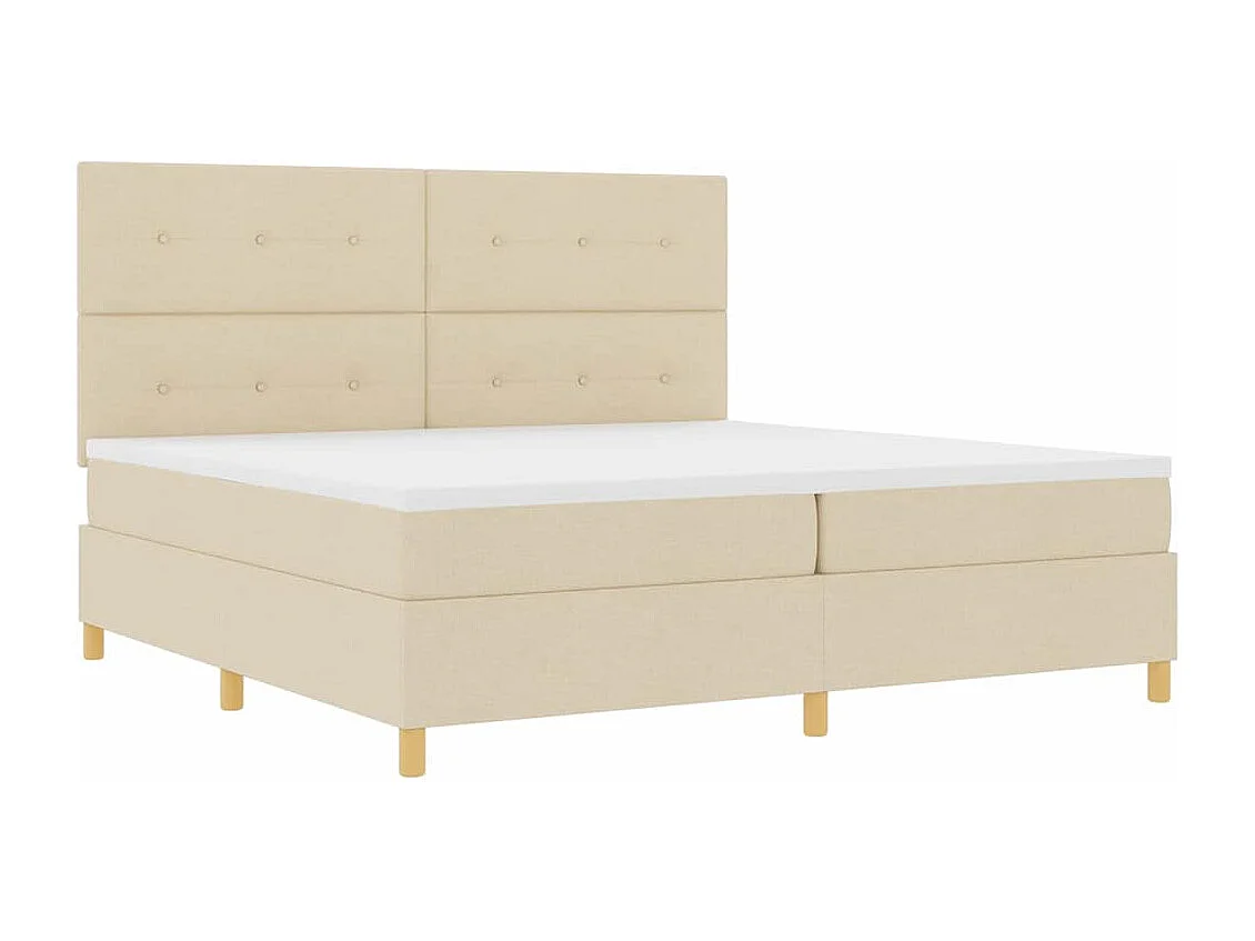 Boxspringbed met matras met hoofdeinde Crème 200 x 200 cm Stof