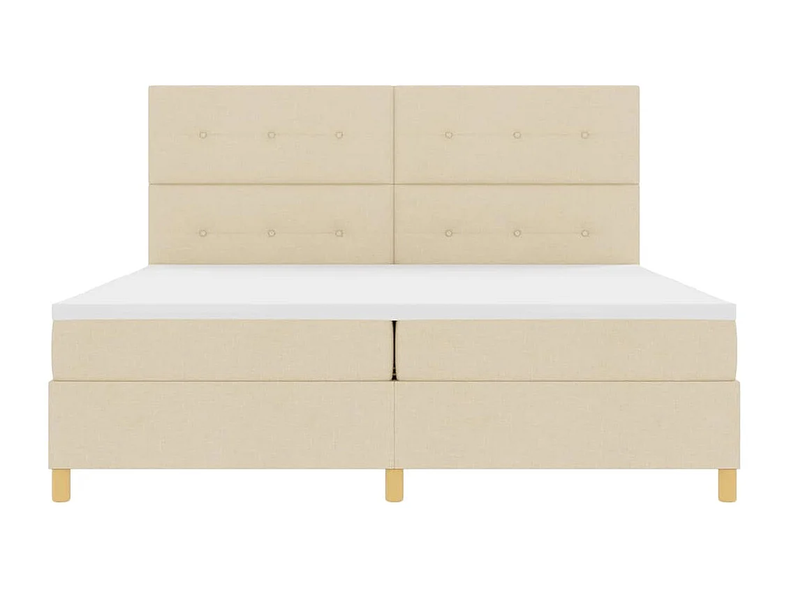 Boxspringbed met matras met hoofdeinde Crème 200 x 200 cm Stof