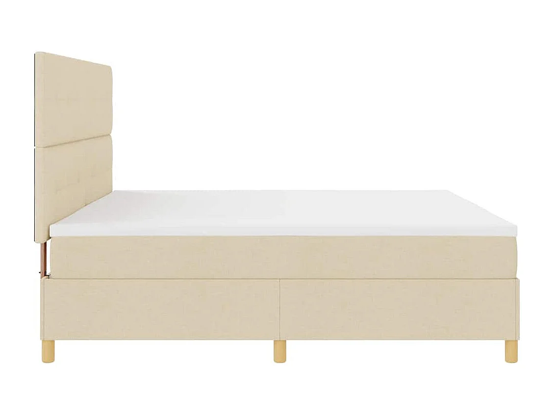 Boxspringbed met matras met hoofdeinde Crème 200 x 200 cm Stof