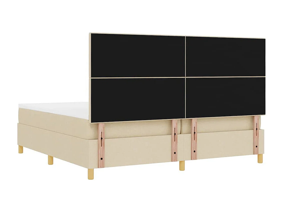 Boxspringbed met matras met hoofdeinde Crème 200 x 200 cm Stof