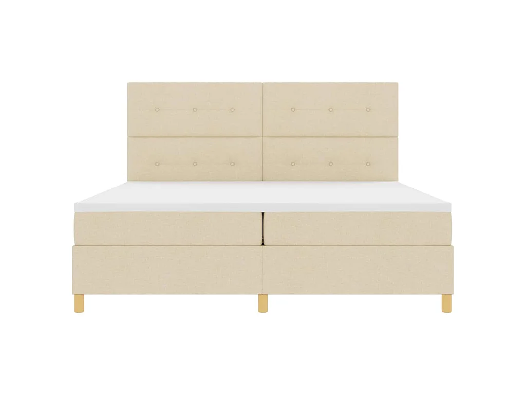 Boxspringbett mit Kopfteil Creme 200 x 200 cm Stoff