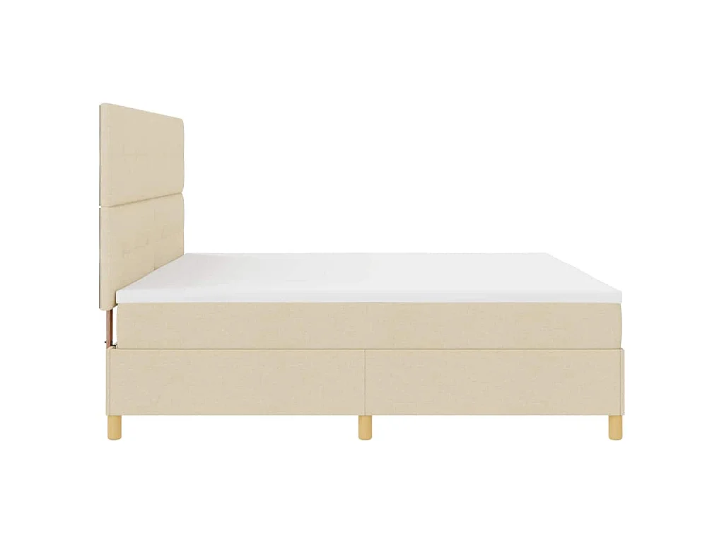 Boxspringbett mit Kopfteil Creme 200 x 200 cm Stoff