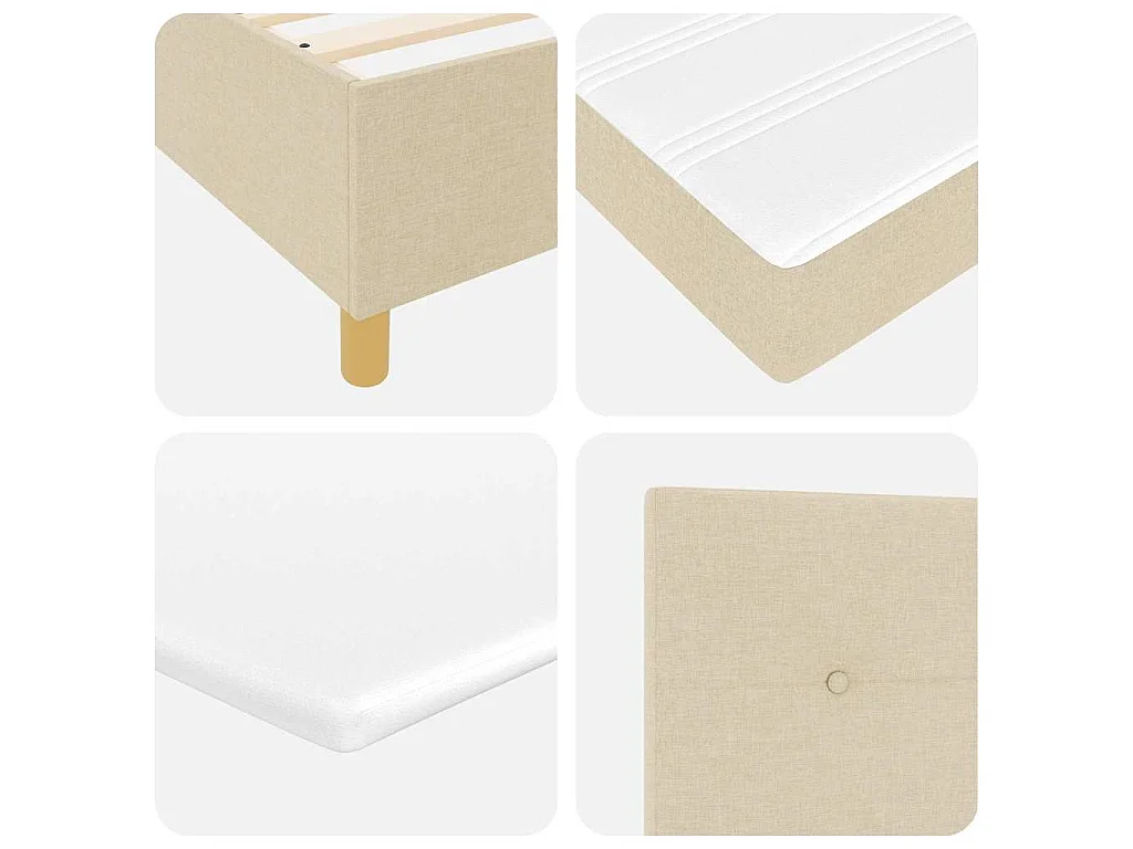 Boxspringbett mit Kopfteil Creme 200 x 200 cm Stoff