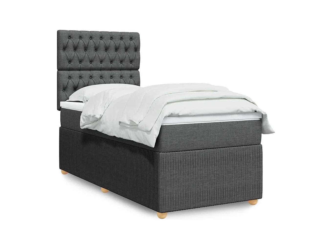 Boxspring met matras stof donkergrijs 80x200 cm