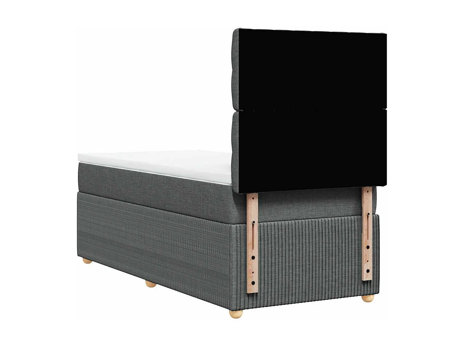 Boxspring met matras stof donkergrijs 80x200 cm