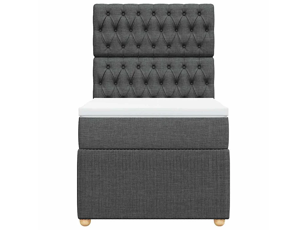 Sommier à lattes de lit avec matelas Gris foncé 80x200 cm Tissu