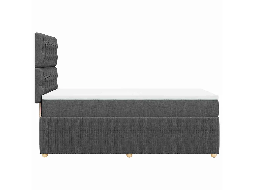 Sommier à lattes de lit avec matelas Gris foncé 80x200 cm Tissu