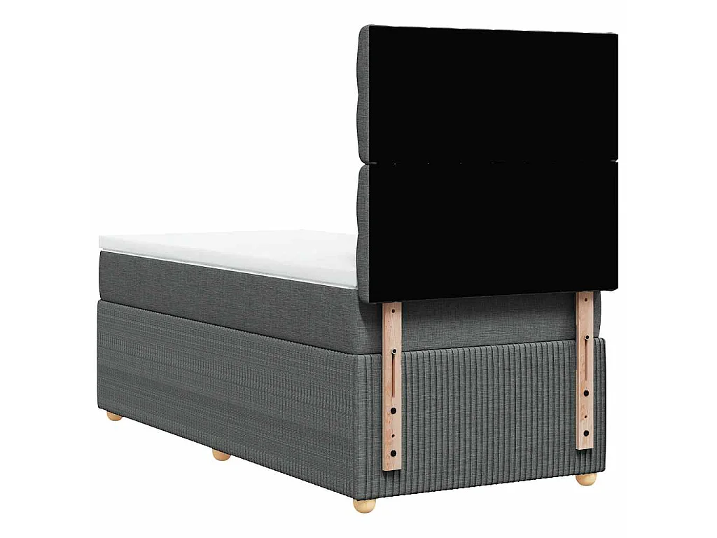 Sommier à lattes de lit avec matelas Gris foncé 80x200 cm Tissu
