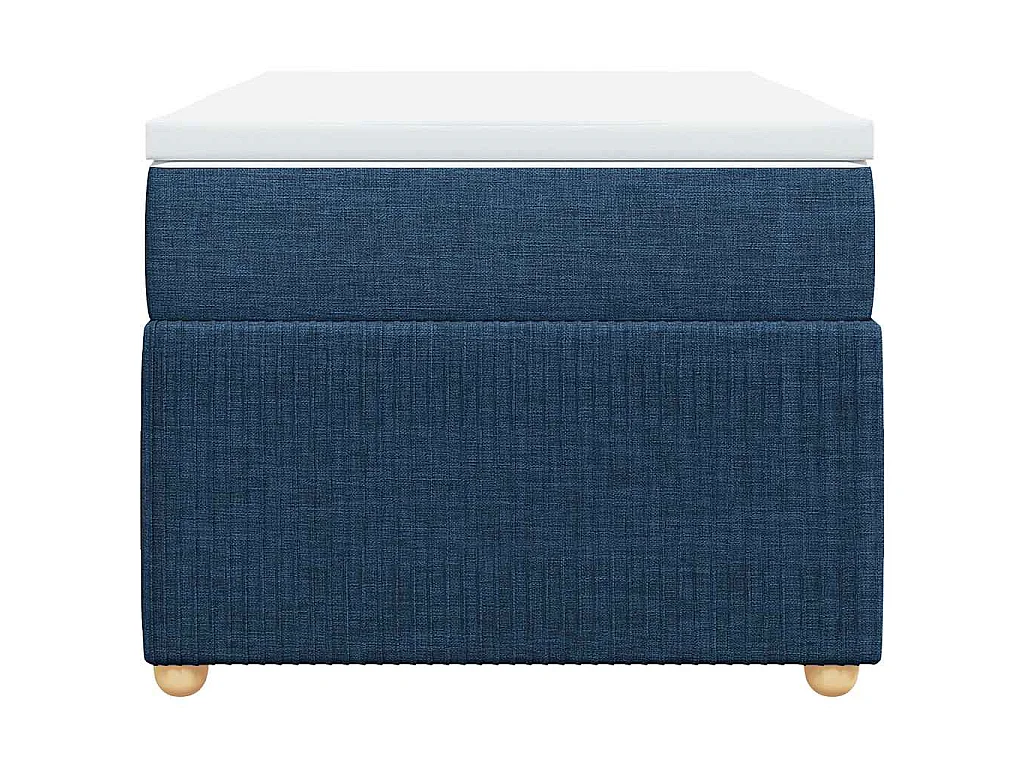 Cama box spring con colchón tela azul 80x200 cm