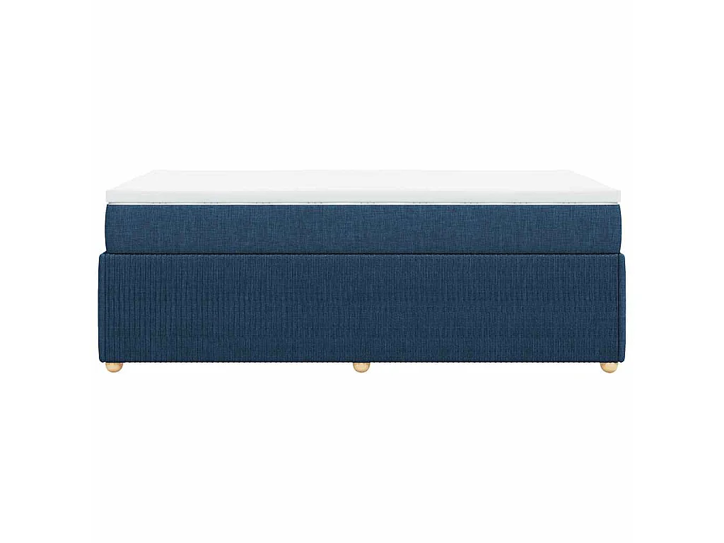 Cama box spring con colchón tela azul 80x200 cm