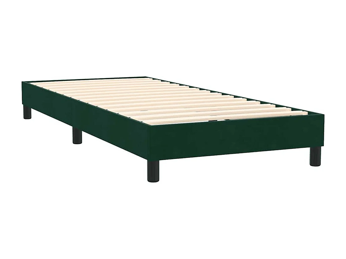 Sommier à lattes de lit et matelas et LED vert foncé 80x220 cm velours