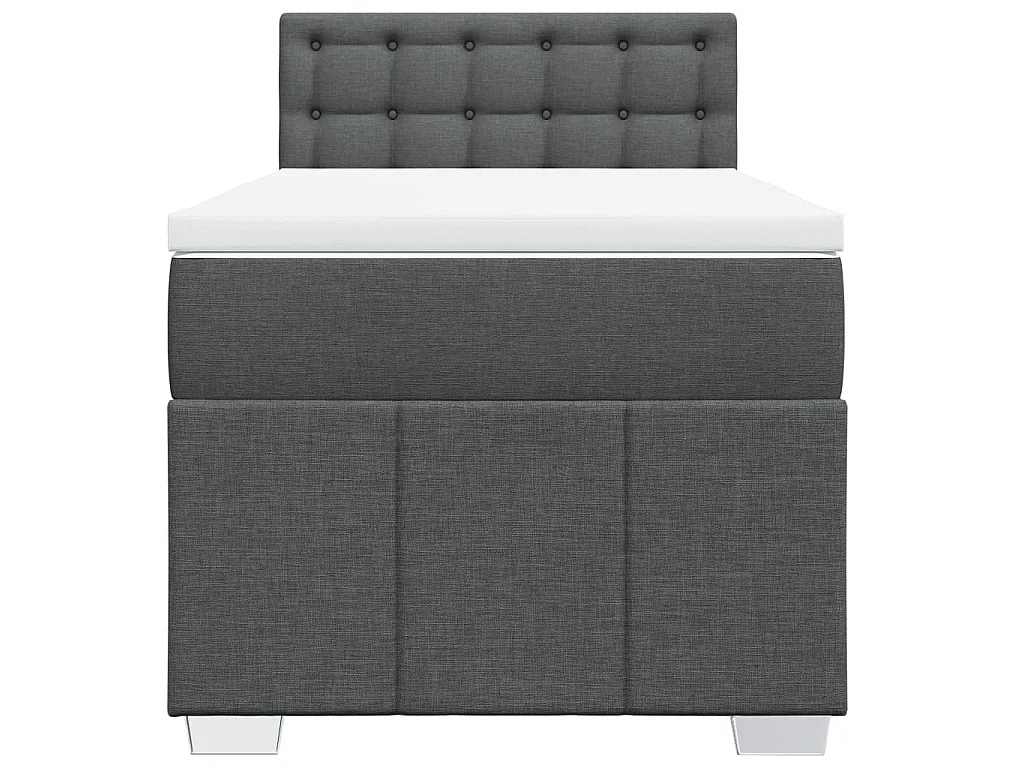 Cama com molas/colchão 80x200 cm tecido cinzento-escuro