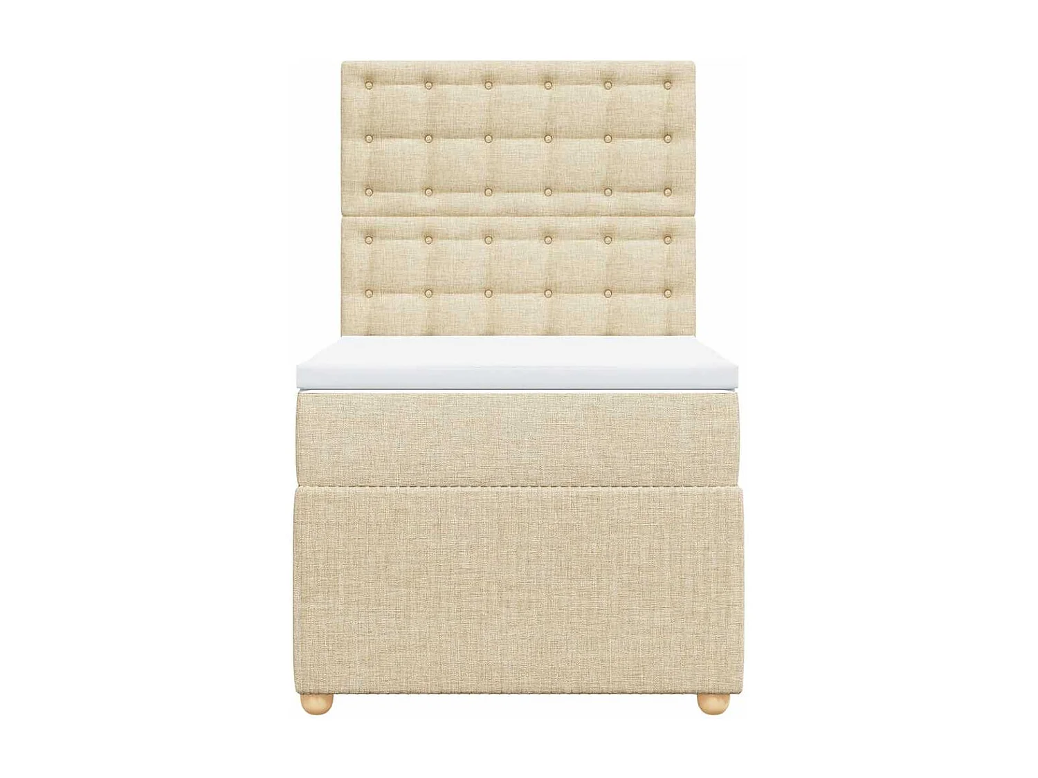 Boxspring met matras stof crèmekleurig 80x200 cm