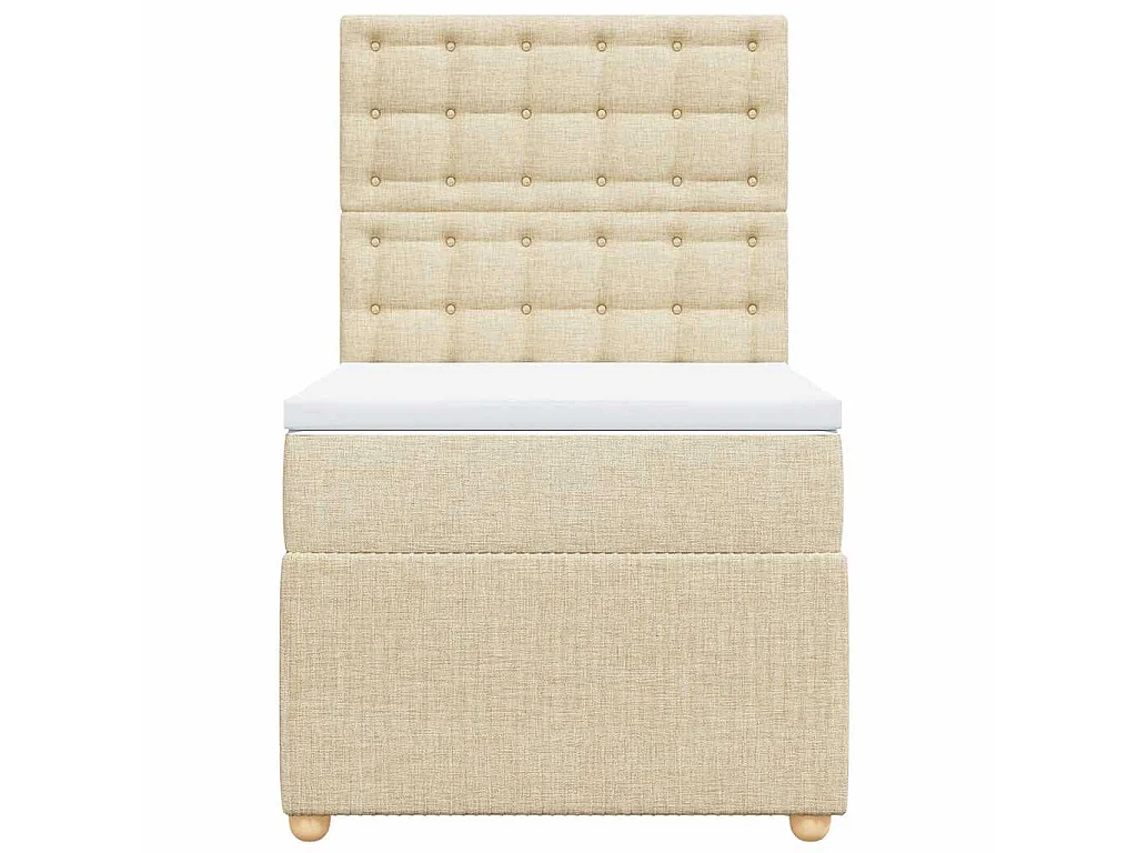 Cama com molas/colchão 80x200 cm tecido cor crème