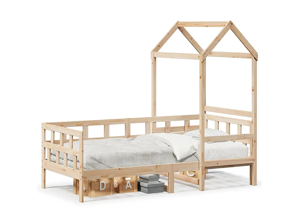 Lit de jour avec toit sans matelas 80x200 cm bois massif