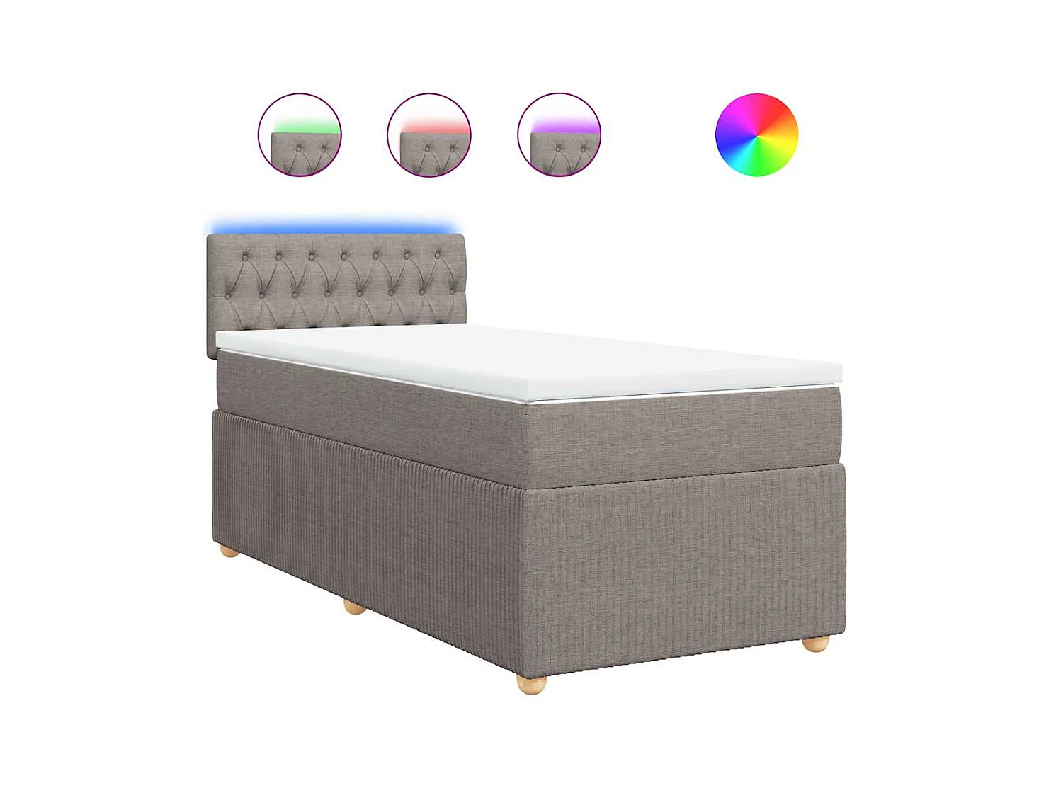 Giroletto a Molle con Materasso Tortora 80x200 cm inTessuto