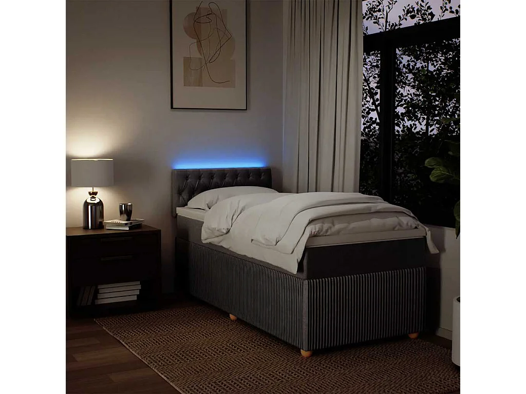 Boxspring met matras stof taupe 80x200 cm