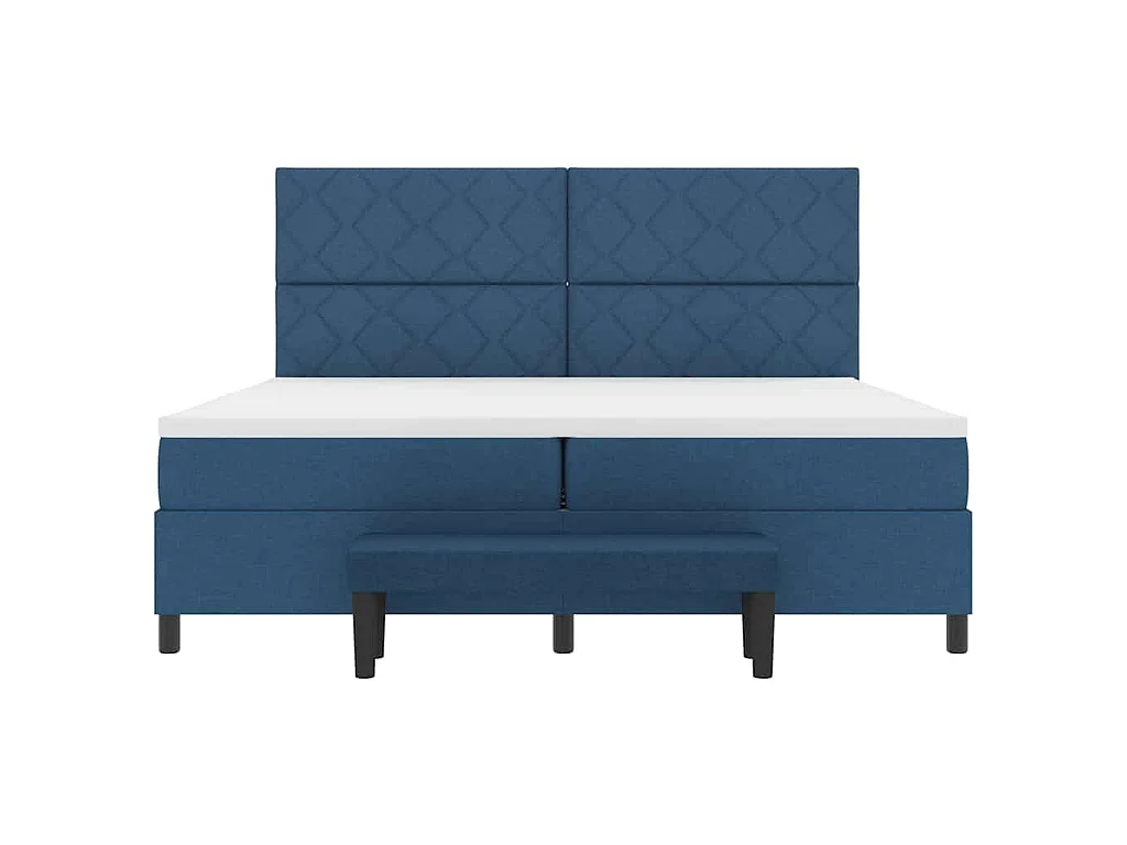 Letto a molle con materasso Blu 200 x 200 cm Tessuto