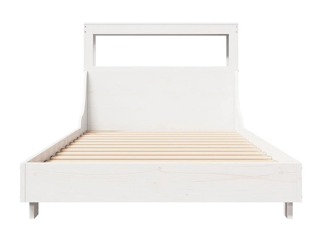 Cadre de lit sans matelas blanc 75x190 cm bois de pin massif