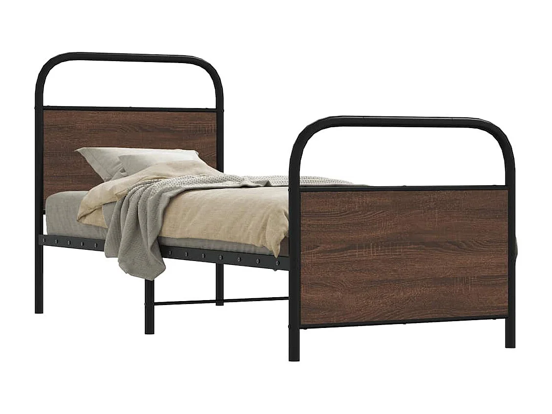 Bedframe zonder matras bewerkt hout bruin eikenkleur 80x200 cm