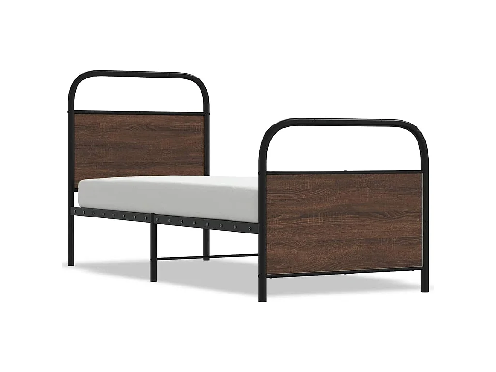 Cadre de lit sans matelas 80x200cm chêne marron bois ingénierie
