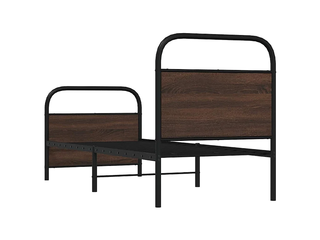 Cadre de lit sans matelas 80x200cm chêne marron bois ingénierie