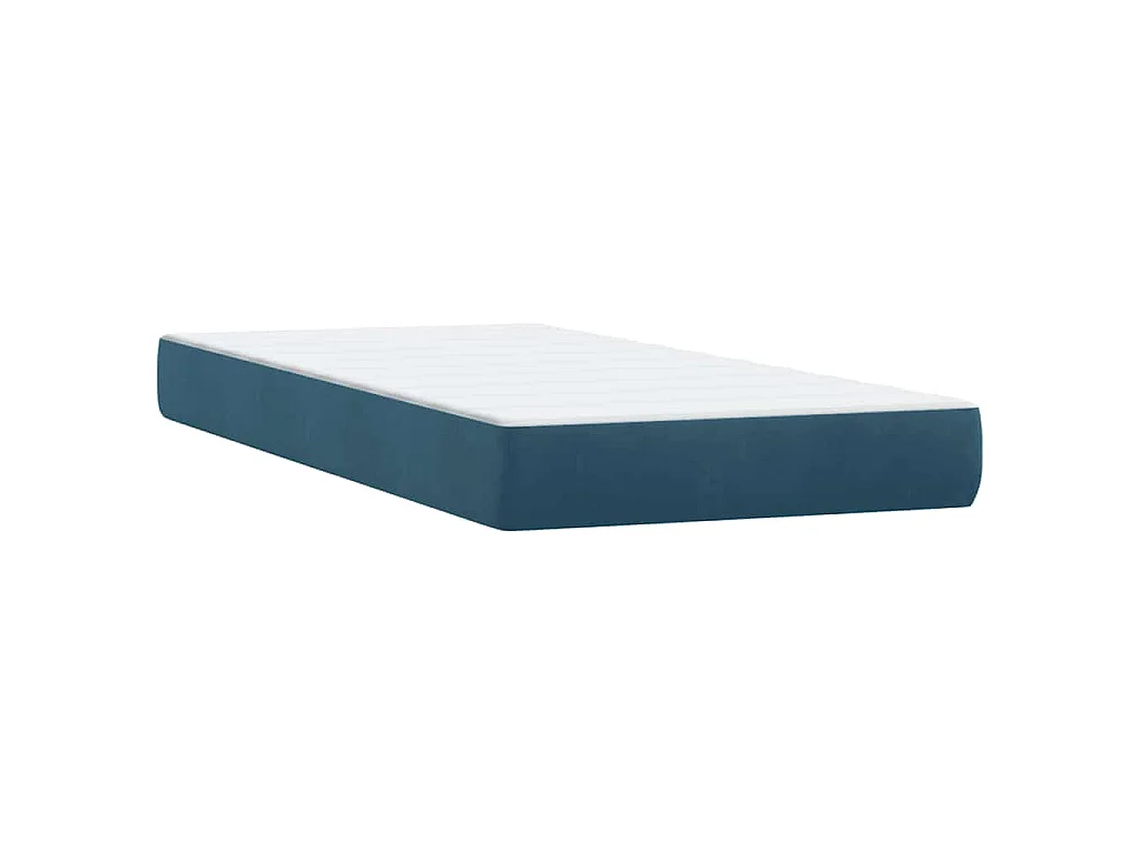 Boxspring met matras fluweel donkerblauw 80x220 cm