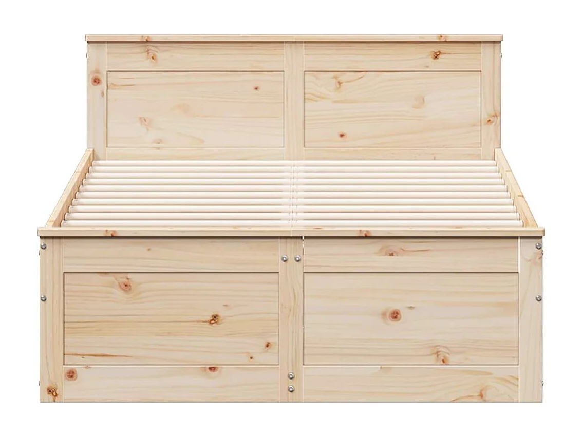 Cadre de lit sans matelas avec tête de lit 135x190 cm bois pin