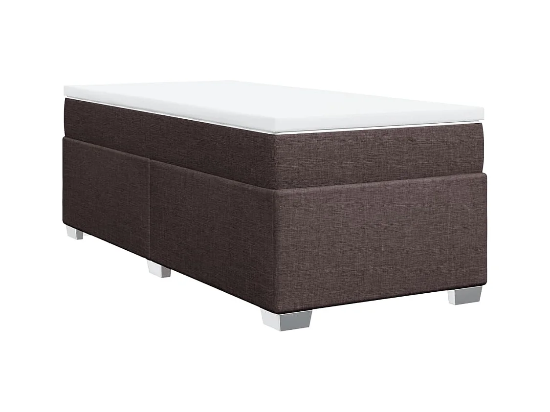 Cama com molas/colchão 80x200 cm tecido castanho-escuro