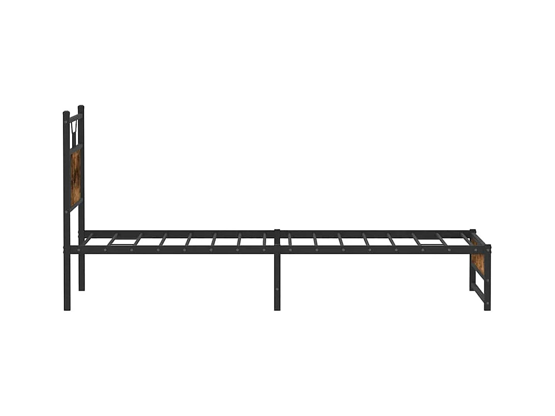 Bettgestell ohne Matratze Räuchereiche 75x190 cm Holzwerkstoff