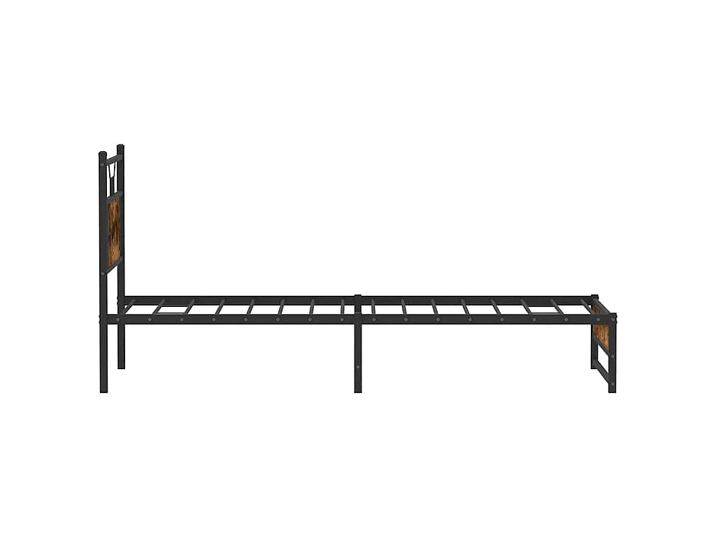 Cadre de lit sans matelas chêne fumé 75x190cm bois d'ingénierie